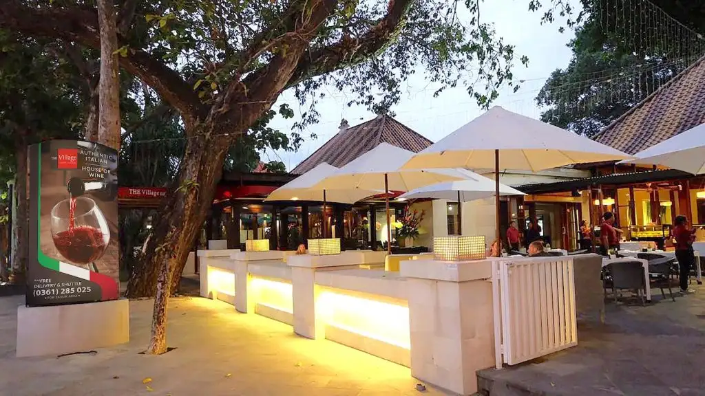 The exterior of The Village Cucina Italiana restaurant in Sanur