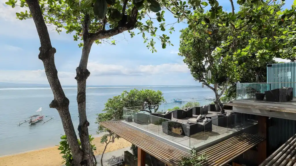 The deck area of Tree Bar at Maya Sanur