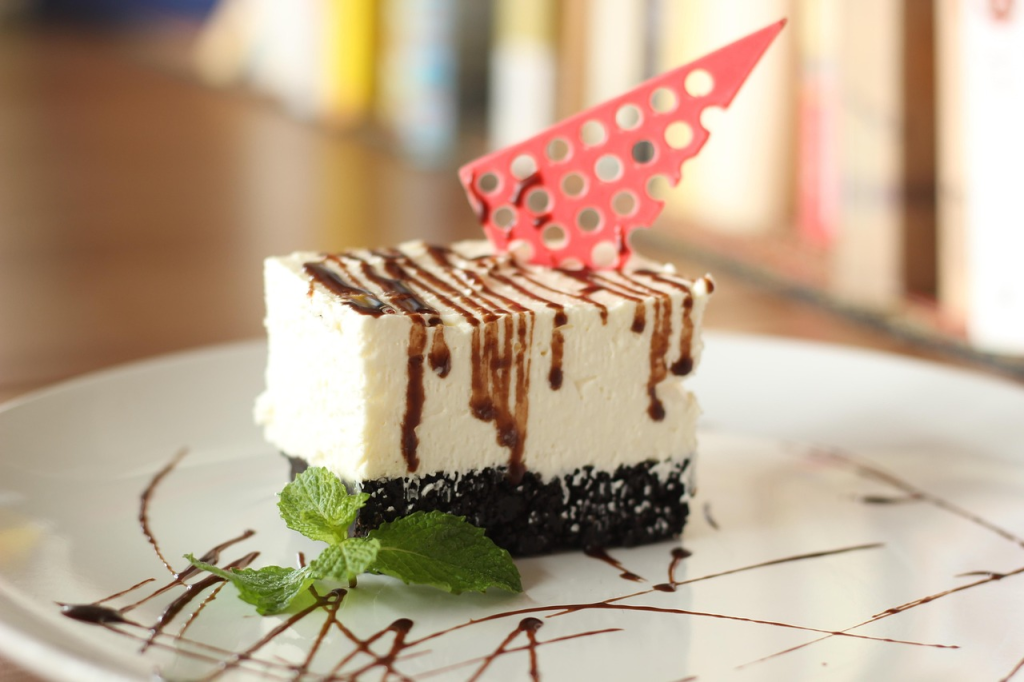 A white chocolate mousse