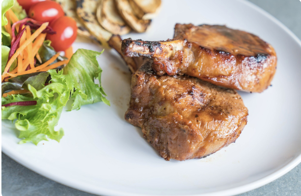 pork chops main at a steakhouse