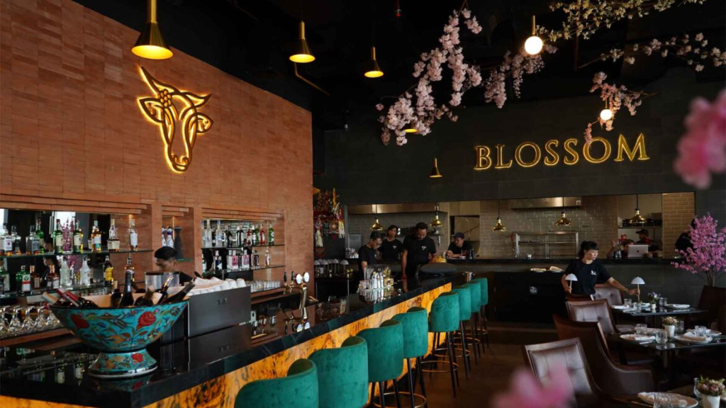The interior of Blossom Steakhouse in Bali