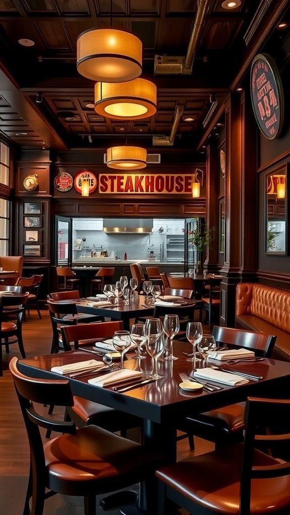 The interior of a steakhosue