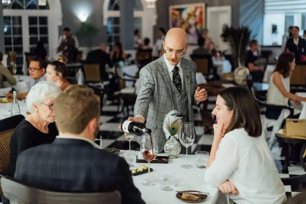 Diners celebrating a special occasion at Apéritif Restaurant, Bali