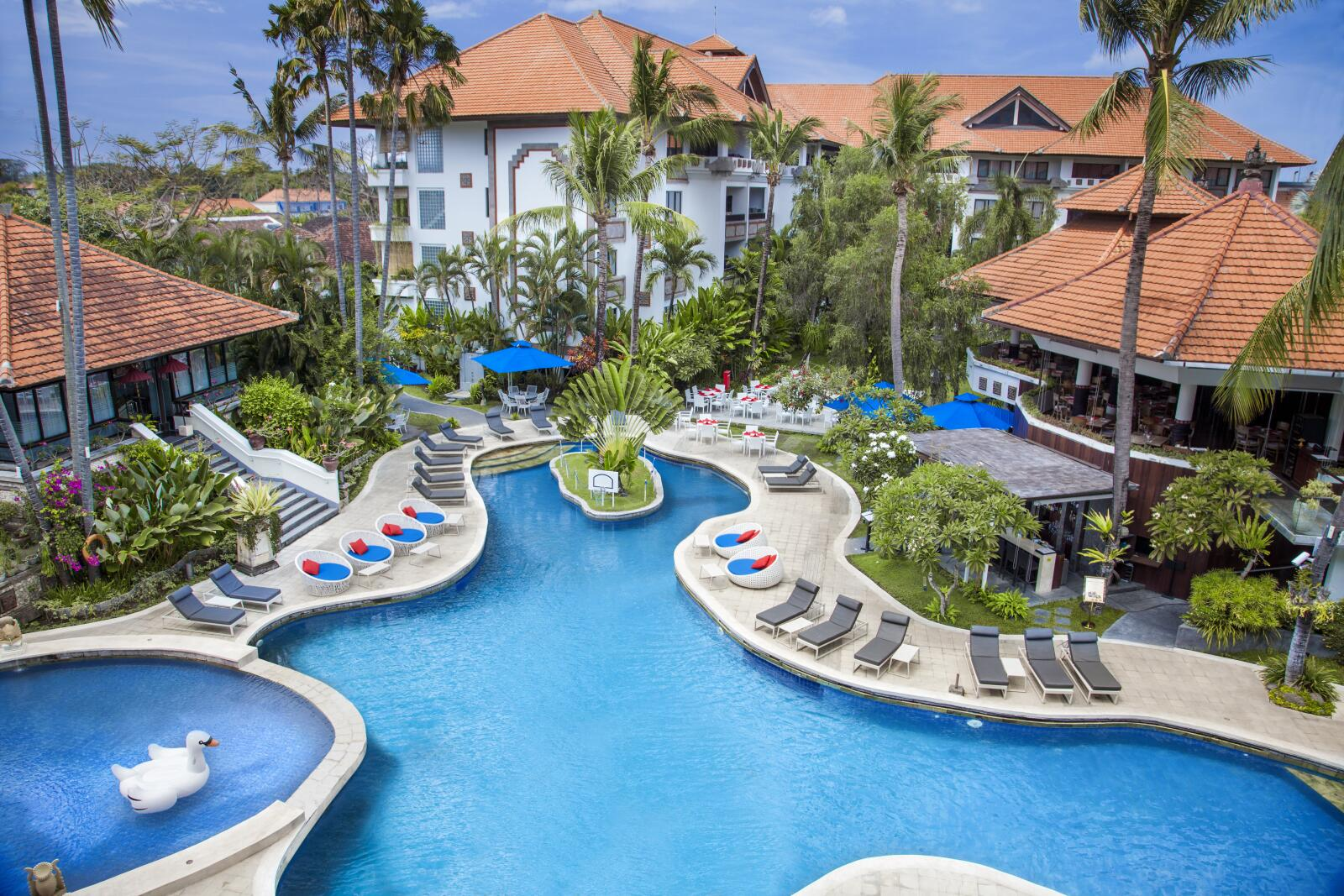 A lavish pool from a Sanur hotel